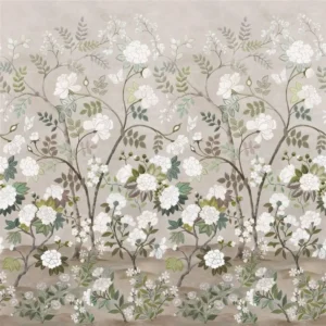 neutral botanical linen fabric from Designers Guild