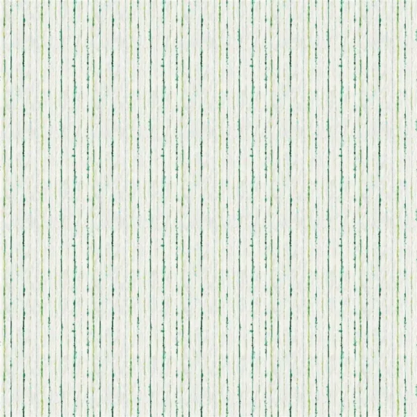 Shiwa Fabric - Emerald by green striped linen fabric from Designers Guild
