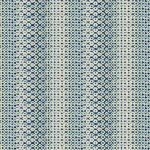 blue geometric linen fabric from Designers Guild