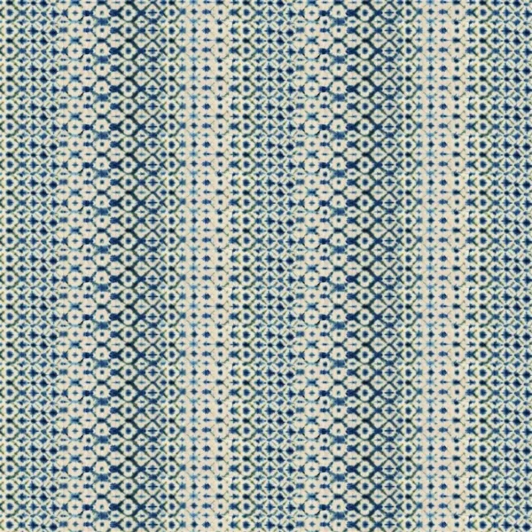 Karaoshi Fabric - Cobalt by blue geometric linen fabric from Designers Guild