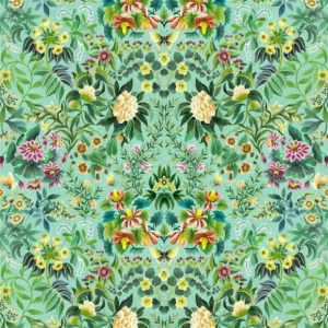 green botanical cotton fabric from Designers Guild