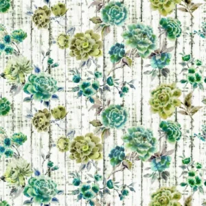 green botanical cotton fabric from Designers Guild