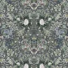 green botanical velvet-chenille fabric from Designers Guild