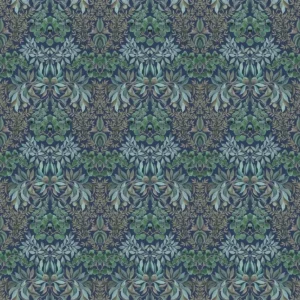 black-grey botanical velvet-chenille fabric from Designers Guild
