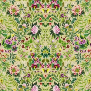 green botanical cotton fabric from Designers Guild