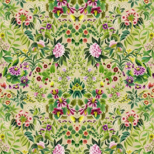 green botanical cotton fabric from Designers Guild