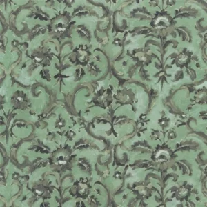 green traditional printed fabric from Designers Guild