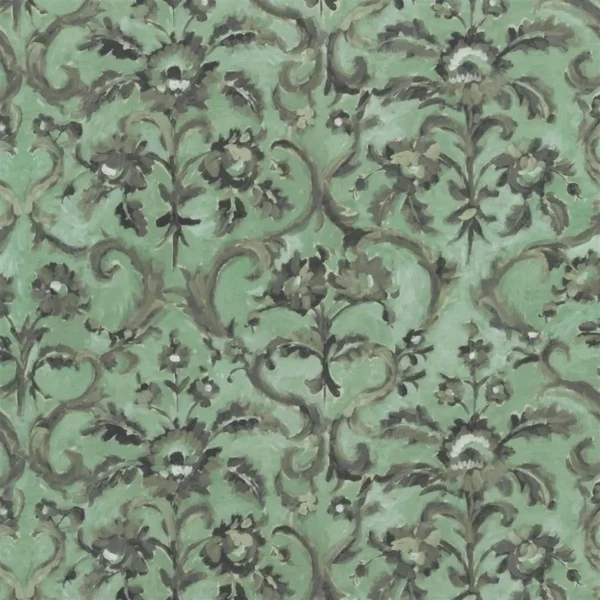 Guerbois Fabric - Forest by green traditional printed fabric from Designers Guild