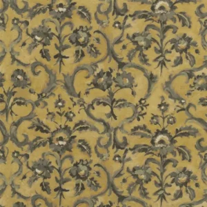 yellow traditional printed fabric from Designers Guild
