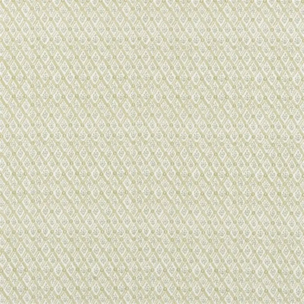 St John Street Trellis Fabric - Willow by green botanical cotton fabric from Designers Guild