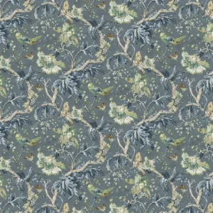 black-grey animal cotton fabric from Designers Guild