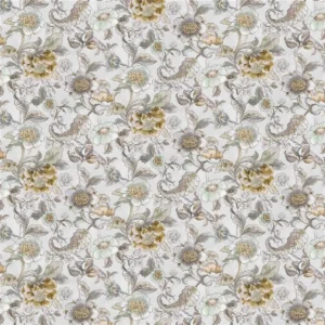 black-grey botanical cotton fabric from Designers Guild