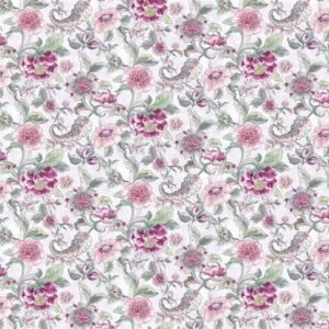 pink botanical cotton fabric from Designers Guild