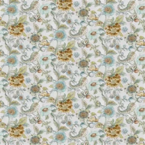 yellow botanical cotton fabric from Designers Guild