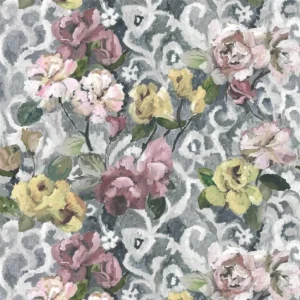 multicolour botanical linen fabric from Designers Guild
