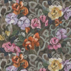 multicolour botanical linen fabric from Designers Guild