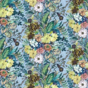 multicolour botanical cotton fabric from Designers Guild