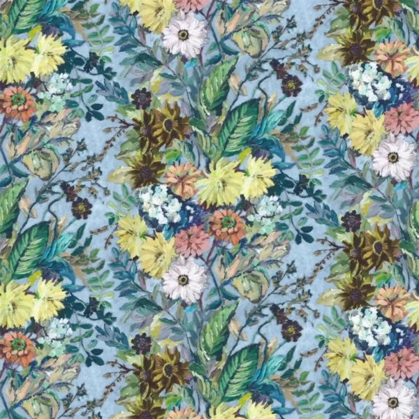 multicolour botanical cotton fabric from Designers Guild