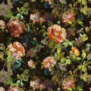 multicolour botanical cotton fabric from Designers Guild