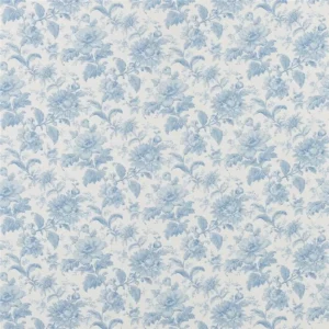 blue botanical cotton fabric from Designers Guild
