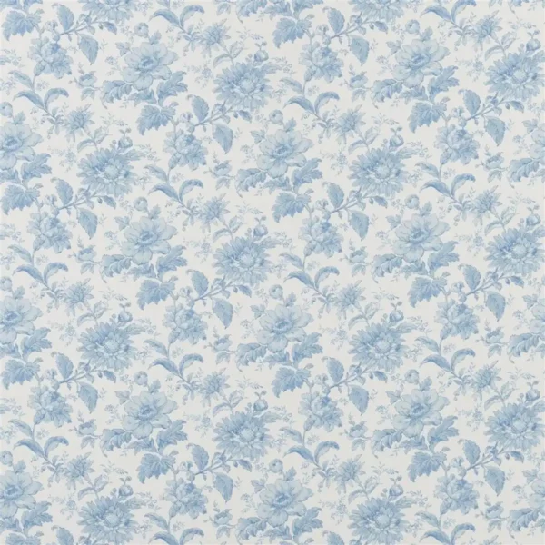 English Garden Floral Fabric - Delft by blue botanical cotton fabric from Designers Guild