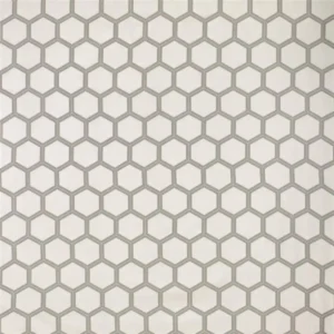 white geometric embroideried fabric from Designers Guild