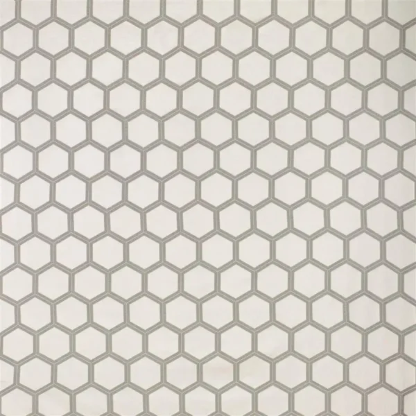 Zardozi Fabric - Ivory by white geometric embroideried fabric from Designers Guild