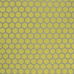 yellow geometric embroideried fabric from Designers Guild