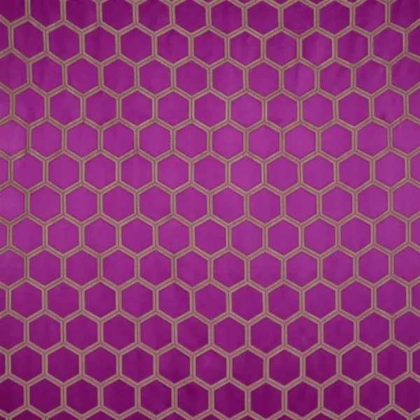 pink geometric embroideried fabric from Designers Guild