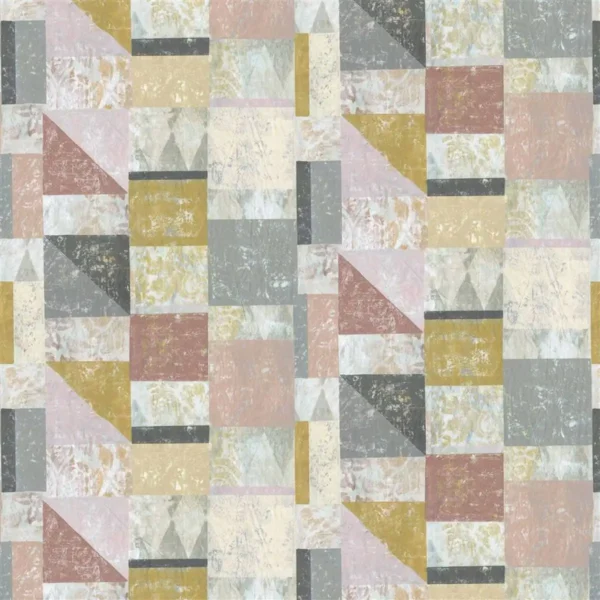 Barchessa Fabric - Ochre by multicolour geometric cotton fabric from Designers Guild