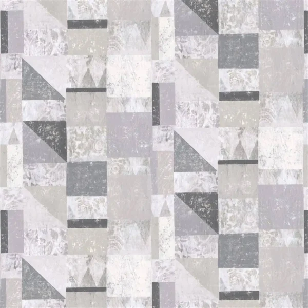 black-grey geometric cotton fabric from Designers Guild
