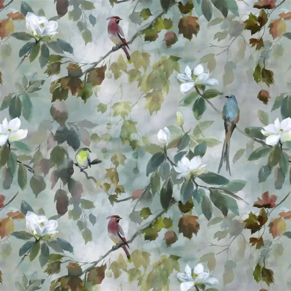 multicolour botanical linen fabric from Designers Guild