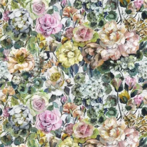 multicolour botanical cotton fabric from Designers Guild