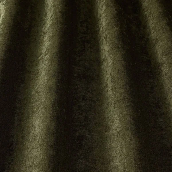 Savoy Fabric - Moss by green plain velvet-chenille fabric from iLiv