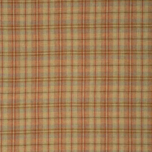 orange checked woolen fabric from Linwood Fabrics