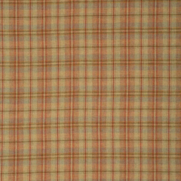 Bressay Check Fabric - Quendale by orange checked woolen fabric from Linwood Fabrics