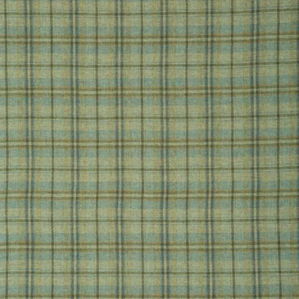 Bressay Check Fabric - Hillswick by blue checked woolen fabric from Linwood Fabrics