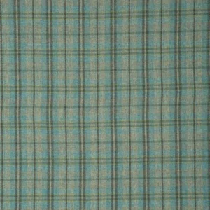 blue checked woolen fabric from Linwood Fabrics