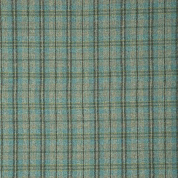 Bressay Check Fabric - Olna by blue checked woolen fabric from Linwood Fabrics