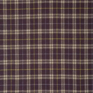 purple checked woolen fabric from Linwood Fabrics