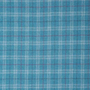 blue checked woolen fabric from Linwood Fabrics