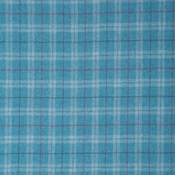 Samphrey Fabric - Stirling by blue checked woolen fabric from Linwood Fabrics