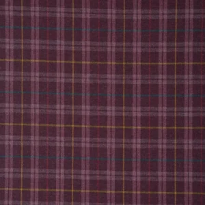 purple checked woolen fabric from Linwood Fabrics
