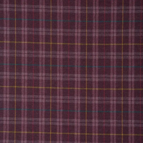Samphrey Fabric - Blair by purple checked woolen fabric from Linwood Fabrics