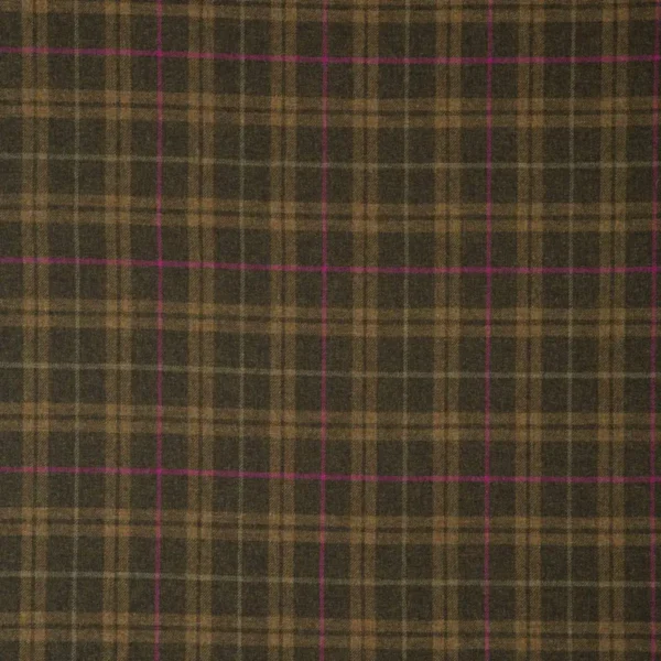 Samphrey Fabric - Balvenie by brown checked woolen fabric from Linwood Fabrics