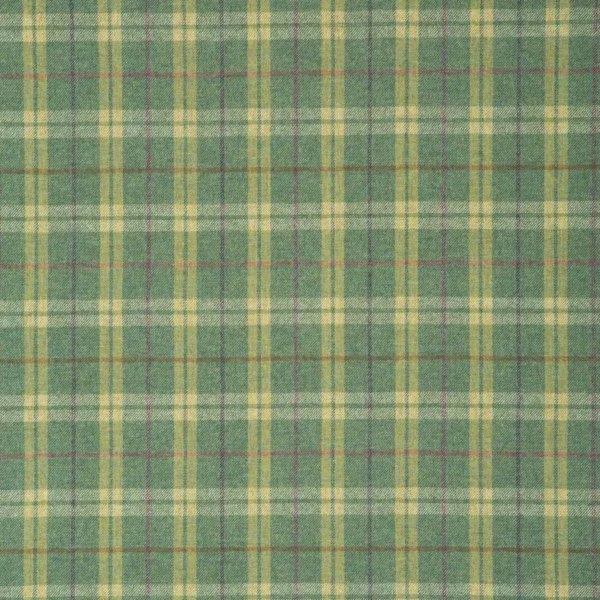 Samphrey Fabric - Kellie by green checked woolen fabric from Linwood Fabrics