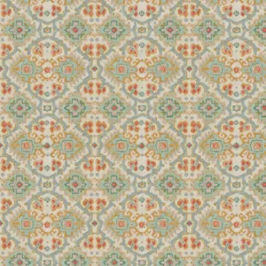 green geometric velvet-chenille fabric from Linwood Fabrics