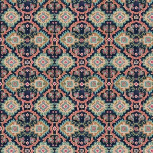 blue geometric velvet-chenille fabric from Linwood Fabrics