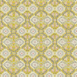 yellow geometric velvet-chenille fabric from Linwood Fabrics