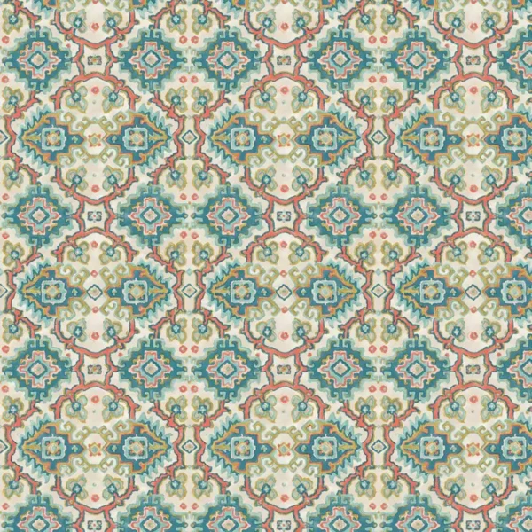 green geometric velvet-chenille fabric from Linwood Fabrics